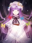  bad_id bad_pixiv_id blush book capelet crescent dress hat ichi_ran long_hair long_sleeves open_mouth patchouli_knowledge purple_eyes purple_hair ribbon solo touhou wide_sleeves 