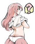  ? kubocha long_hair looking_back lowres original pink_hair simple_background solo white_background 