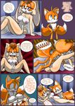  anus balls blue_eyes breasts canine comic cub dialog duo english_text female fox male mammal miles_prower milf mother multiple_tails navel nipples nude open_mouth parent penis pussy pussy_juice raianonzika sega smile sonic_(series) spread_legs spreading straight sweat text vanilla_the_rabbit what young 