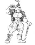  biceps big_breasts big_muscles boots breasts cervine clothing deer female hair long_hair mammal moose muscles muscular_female plain_background shirt shorts sketch solo sudonym tight_clothing vest wristwatch 