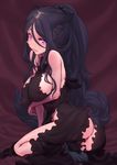  animal_ears ass bare_shoulders black_hair boots breast_hold breasts cat_ears cat_tail covered_nipples highres large_breasts long_hair musen-shiki_sanhankikan original purple_eyes pussy sideboob solo tail 