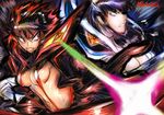  2girls angry black_hair breasts junketsu kill_la_kill kiryuuin_satsuki matoi_ryuuko multicolored_hair multiple_girls pixiv_manga_sample senketsu two-tone_hair yigai 