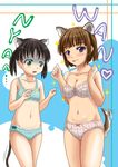  :p animal_ears blue_bra blue_panties blush bow bow_bra bow_panties bra breast_envy breasts brown_hair cat_ears cat_tail child cleavage dog_ears dog_tail embarrassed fang green_eyes lineup looking_at_viewer medium_breasts multiple_girls open_mouth original panties pink_bra pink_panties plaid plaid_bra plaid_panties print_bra purple_eyes short_hair short_twintails small_breasts smile tail tail_wagging tongue tongue_out training_bra turn_pale twintails underwear underwear_only younger yummy_(donyat1983) 