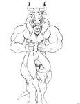  balls biceps big bovine breasts cattle couple embrace female fur horn kangaroo male mammal marsupial muscles necklace nipples nude pecs penis plain_background pussy seductive size_difference sketch straight sudonym thick_penis 