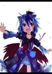  bad_id bad_pixiv_id blue_hair multicolored_hair open_mouth oshino_hazure red_eyes red_wings silver_hair solo tokiko_(touhou) touhou two-tone_hair wings 