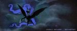  animated armor blue_hair cosmicunicorn cutie_mark equine female feral flying friendship_is_magic glowing glowing_eyes hair helmet horn horse long_hair mammal my_little_pony night nightmare_moon_(mlp) pony solo stars teal_eyes winged_unicorn wings 