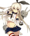  black_panties blonde_hair elbow_gloves gloves hair_ornament hairband highres kantai_collection long_hair looking_at_viewer panties rensouhou-chan sanae_(satansanae) shimakaze_(kantai_collection) skirt socks solo striped striped_legwear thighhighs underwear white_gloves 