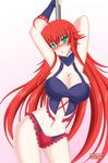  1girl 2013 artist_name blush breasts dated high_school_dxd highres large_breasts pole_dancing red_hair rias_gremory solo the-sinner 