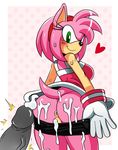  &lt;3 amy_rose anthro anus blush breasts butt cum cum_on_butt cumshot disembodied_penis erection female green_eyes hair hedgehog looking_at_viewer looking_back male mammal orgasm penis pink_hair pussy sega smile sonic_(series) sssonic2 thick_penis undressing vein veiny_penis 