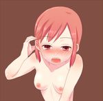  blush breasts kadokawa_shoten mado_(view85) nichijou nipples nude open_mouth tachibana_misato 
