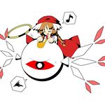  annoyed bandages bandaid bow braid brown_hair halo hat highres kirby_(series) kirby_64 musical_note one-eyed open_mouth red_bow red_eyes rika_(touhou) simple_background smile speech_bubble squiggle sweatdrop touhou touhou_(pc-98) white_background wings zero_two_(kirby) 
