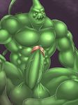  abs anthro balls biceps big big_balls big_muscles big_penis cum cum_on_balls cum_on_penis erection goo green_penis green_skin grin happy hi_res huge_balls league_of_legends leaking male manly muscles not_furry nude open_mouth orgasm pecs penis precum presenting purple_background reclamon sharp_teeth sitting smile solo teeth thick_penis two_tone_penis vein video_games yellow_eyes zac 