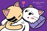  ambiguous_gender anthro cat collar duo feline jeff kissing mammal pronista sam sam_(character) sleeping 
