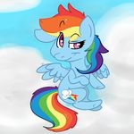  backsash blue_fur cloud clouds cutie_mark equine female feral friendship_is_magic fur hair horse long_hair mammal multi-colored_hair my_little_pony outside pegasus pink_eyes pony purple_hair rainbow rainbow_dash_(mlp) rainbow_hair sky smile solo wings 