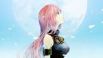  armlet blue_eyes gyouya highres long_hair looking_up megurine_luka petals pink_hair planet profile solo vocaloid 