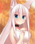  animal_ears blush breasts elvy_frost fox_ears kouzuki_fukurou large_breasts long_hair looking_at_viewer original solo 