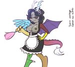  anthrofied breasts crossgender discord_(mlp) draconequus female friendship_is_magic garam maid maid_uniform my_little_pony nipples solo wings 