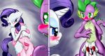  blush dragon equine friendship_is_magic frist44 horn horse my_little_pony pony rarity_(mlp) smile spike_(mlp) unicorn 