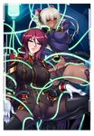  2girls ass beatrice_kushan breasts dark_skin female gloves kagami kagami_hirotaka kangoku_senkan kangoku_senkan_3 kila_kushan large_breasts lilith-soft mother_and_daughter multiple_girls red_hair smile sweat tentacle 