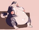  big_belly big_breasts breasts canine chubby dog female mammal nipples obese overweight pink_nipples solo thunper tongue 