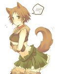  1girl animal_ears breasts genderswap gloves hanamura_yousuke kuro_(pixiv213382) persona persona_4 short_hair skirt tail thighhighs 