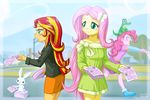  anthro anthrofied boots clothed clothing duo equestria_girls equine female fluittershy_(eg) fluttershy_(eg) flyers friendship_is_magic fur green_eyes gummy_(mlp) hair horn horse jacket mammal multi-colored_hair my_little_pony pink_skin pinkie_pie_(eg) pony red_hair skirt smile standing sunset_shimmer_(eg) uotapo yellow_skin 