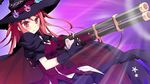  1girl cape game_cg gloves gun hat hinomiya_ayari ko~cha long_hair red_eyes red_hair solo very_long_hair weapon witch&#039;s_garden witch's_garden witch_hat 