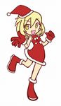  1girl alice_(tales) alice_(tales_of_symphonia_kor) blonde_hair boots chibi christmas gloves hat lowres santa_costume santa_hat santa_suit tales_of_(series) tales_of_symphonia tales_of_symphonia_knight_of_ratatosk 