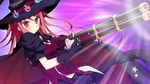  1girl cape game_cg gloves gun hat hinomiya_ayari ko~cha long_hair red_eyes red_hair solo very_long_hair weapon witch&#039;s_garden witch's_garden witch_hat 