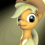  3d animated applejack_(mlp) argodaemon blonde_hair cowboy_hat equine female feral friendship_is_magic hair hat horse long_hair looking_at_viewer mammal my_little_pony pony smile solo 
