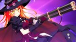  1girl cape game_cg gloves gun hat hinomiya_ayari ko~cha long_hair red_hair solo very_long_hair weapon witch&#039;s_garden witch's_garden witch_hat yellow_eyes 