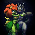  anthro anthrofied bellossom big_breasts black_hair blue_eyes blush breasts canine couple duo elpatrixf eye_contact female flora_fauna flower hair hyena lesbian mammal mightyena moon night nintendo nipples nude plant pok&#233;mon pok&eacute;mon pussy red_eyes smile video_games wide_hips 
