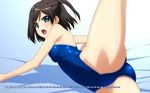  black_hair blue_eyes calendar_(medium) competition_school_swimsuit december hentai_ouji_to_warawanai_neko. highres one-piece_swimsuit school_swimsuit short_hair side_ponytail split sugimura_tomokazu swimsuit tsutsukakushi_tsukiko 