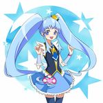  bad_id bad_pixiv_id blue_eyes blue_hair blue_legwear blue_skirt bow brooch crown cure_princess frills hair_bow happinesscharge_precure! highres jewelry long_hair magical_girl mini_crown necktie precure shirayuki_hime skirt smile solo thighhighs twintails wrist_cuffs zenryaku zettai_ryouiki 