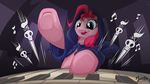  cloak equine female feral friendship_is_magic hair hi_res hooves horse mammal music_notes my_little_pony mysticalpha organ pink_hair pinkie_pie_(mlp) pony signature smile solo 