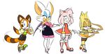  amy_rose bat cleavage clothed clothing cream_the_rabbit female headband hedgehog lagomorph mammal marine_the_raccoon rabbit raccoon rouge_the_bat sega sonic_(series) 