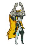  breasts female fusion helmet hybrid imp midna no_nipples pointy_ears red_eyes shantae shantae_(series) small_breasts solo the_legend_of_zelda twili twilight_princess unknown_artist video_games yellow_sclera 