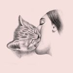  cat feline feral human interspecies kissing mammal saiman_chow 