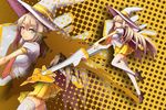  aircraft blonde_hair long_hair nonburn original pointed_ears skirt thighhighs witch_hat yellow zoom_layer 