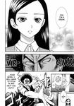  1girl afro azuma_tesshin greyscale highres long_hair mata_okoshi_kudasai_masa_e monochrome translated 