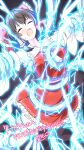  1girl absurdres ascot blush bow breasts brown_hair chest_sarashi closed_eyes commentary_request commission detached_sleeves electricity electrocution facing_viewer frilled_bow frilled_hair_tubes frilled_skirt frills grabbed_by_tentacles grabbing_another's_breast groping hair_bow hair_tubes hakurei_reimu highres long_hair medium_breasts open_mouth red_bow red_skirt ribbon-trimmed_sleeves ribbon_trim rise_(rise19851203) sarashi signature skeb_commission skirt skirt_set solo sweatdrop tentacles tentacles_under_clothes thighs touhou translation_request variant_set yellow_ascot 