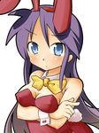  animal_ears blue_eyes bunny_ears bunnysuit hiiragi_miki long_hair lucky_star mature purple_hair shing_(sorairo_factory) solo 