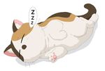  bad_id bad_pixiv_id cat full_body funan lying mike_(sketchbook_full_colors) no_humans simple_background sketchbook_full_colors sleeping solo speech_bubble white_background zzz 