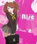  brown_eyes brown_hair kujikawa_rise long_hair persona persona_4 school_uniform serafuku smaru solo thighhighs twintails yasogami_school_uniform zettai_ryouiki 