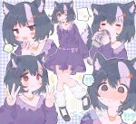 !? 1girl @_@ black_hair blush can drink_can drinking facial_mark hair_between_eyes hair_ornament heart heart_facial_mark heart_necklace highres indie_virtual_youtuber jewelry leg_warmers mooosikasite multicolored_hair multiple_views necklace open_mouth pink_hair red_eyes skunk_ears skunk_girl skunk_tail star_(symbol) star_facial_mark star_hair_ornament streaked_hair toboso_kuroi triangle triangle_facial_mark v virtual_youtuber white_leg_warmers 