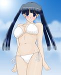  alfar_qbj bad_anatomy bangs bikini blue_eyes blue_hair blunt_bangs hime_cut kusakabe_yuuki_(to_heart_2) long_hair solo swimsuit to_heart_2 twintails 