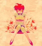  ar_(rikuesuto) bad_id bad_pixiv_id braid chinese_clothes closed_eyes engrish full_body genderswap genderswap_(mtf) ranguage ranma-chan ranma_1/2 red_hair saotome_ranma single_braid sitting solo 