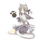  animal_ears cat_ears copyright_request glasses satomi school_uniform socks solo tail 