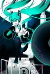  aqua_hair hatsune_miku koi_wa_sensou_(vocaloid) long_hair megaphone solo thighhighs twintails very_long_hair vocaloid 