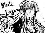  balalaika_(black_lagoon) black_lagoon burn_scar greyscale long_hair mole mole_under_eye monochrome oekaki satomi scar scar_across_eye solo 